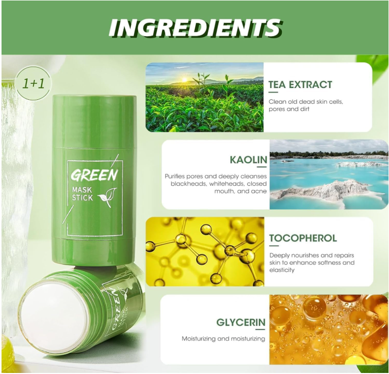 Cleansing Green Tea Mask Clay Stick – Oil Control & Anti-Acne