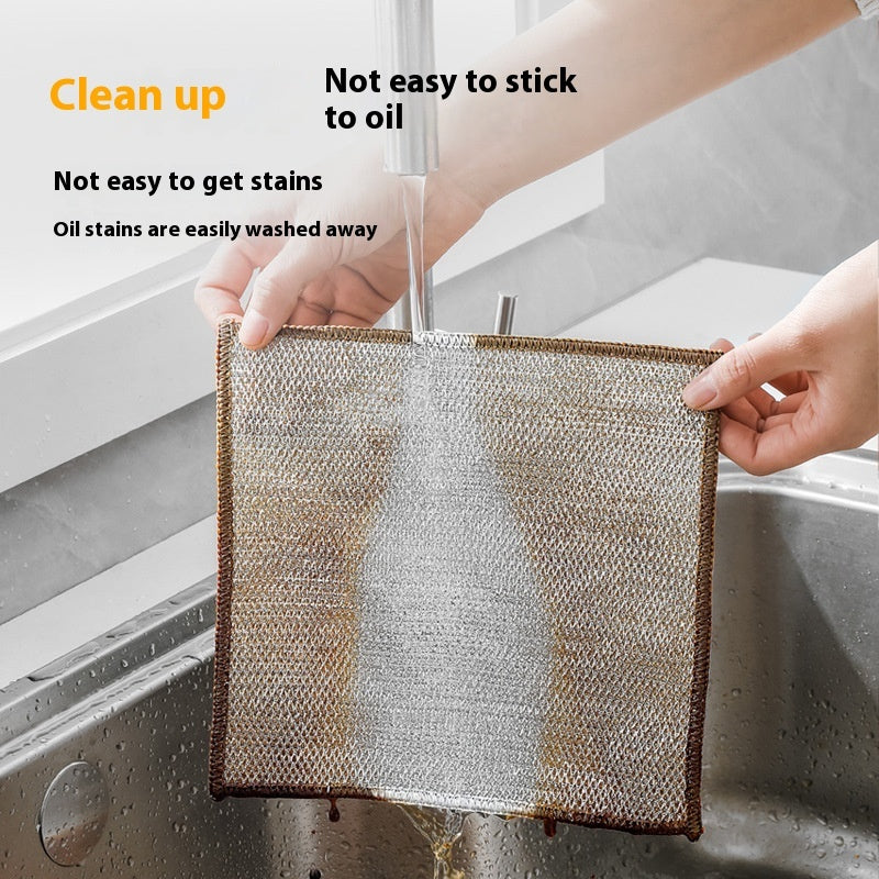 20pcs Multi-Purpose Metal Fiber Cleaning Cloths – Silver