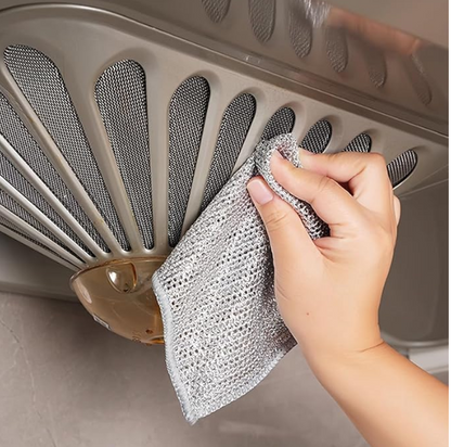 20pcs Multi-Purpose Metal Fiber Cleaning Cloths – Silver