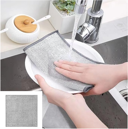 20pcs Multi-Purpose Metal Fiber Cleaning Cloths – Silver