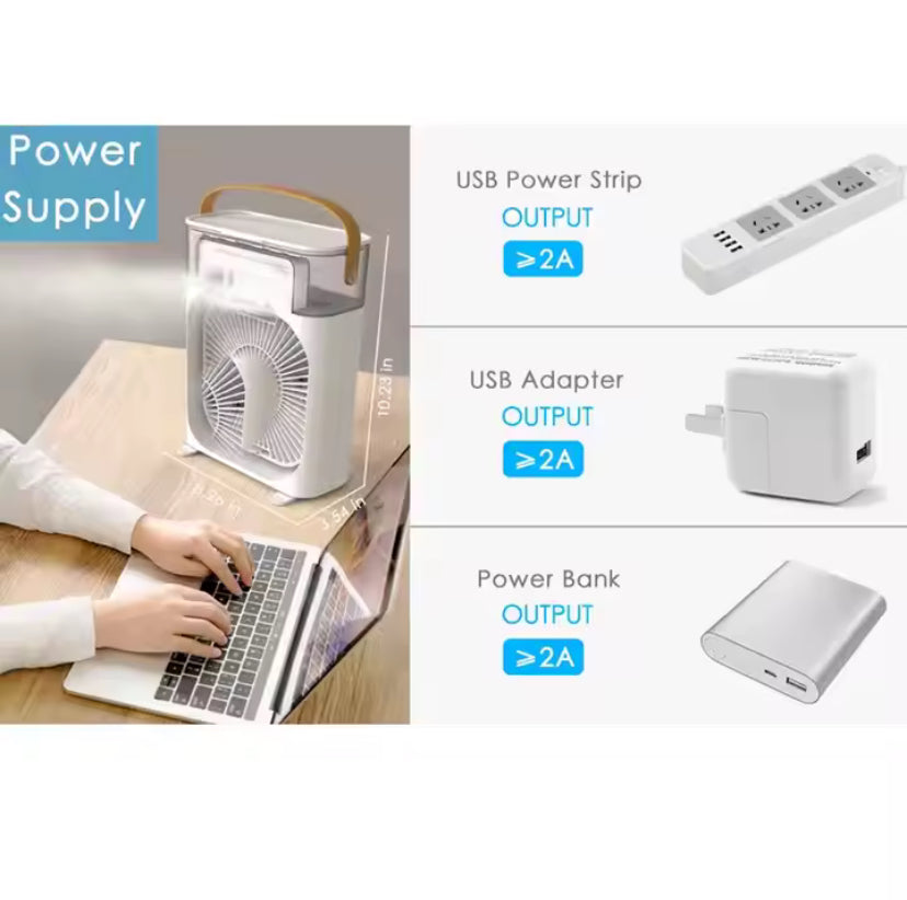Mini Climatiseur USB à Lumière LED